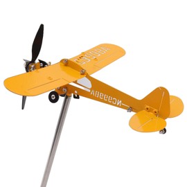 BAOFUYA Piper J3 Cub Aircraft Weathervane, 3D Garden Weathervane, Metal Airplane Weathervane, Airplane Weathervane Decoration for Gardens, Patio, Lawn (L)