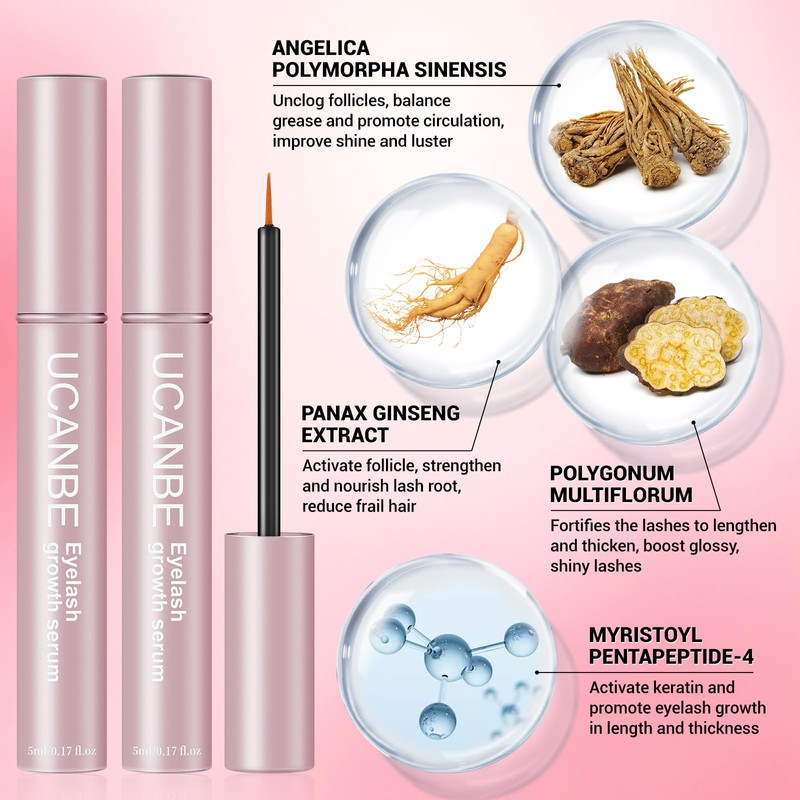 Lash Serum for Eyelash & Eyebrow Growth(10ml/2Pack), Eyelash Enhancing Serum,