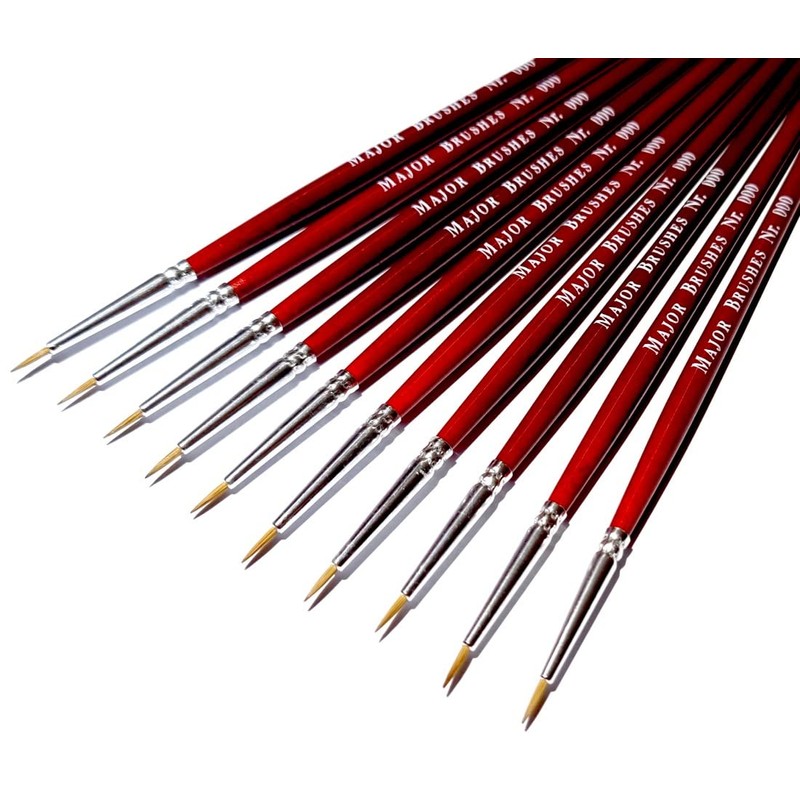 Major Brushes Sable Brush Size 000 - Set of 10