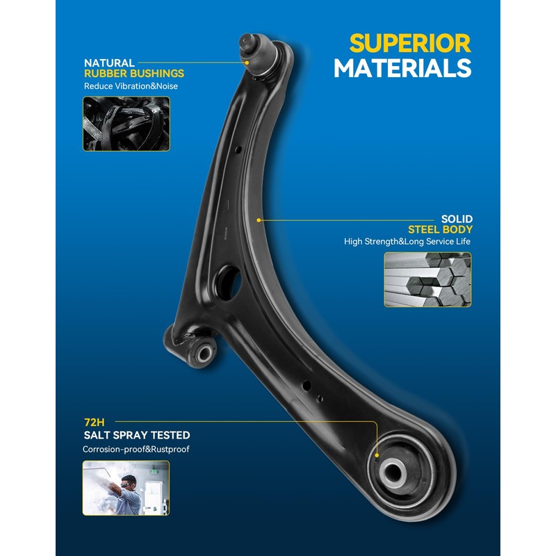 PHILTOP Set of 2 Front Lower Control Arm & Ball