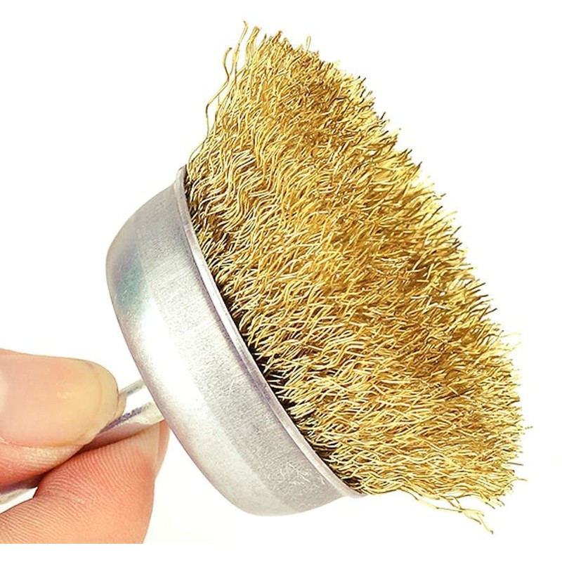 BEAUGIREW Drill Wire Brushes, 9 Pieces Brass Coated Wire Brush