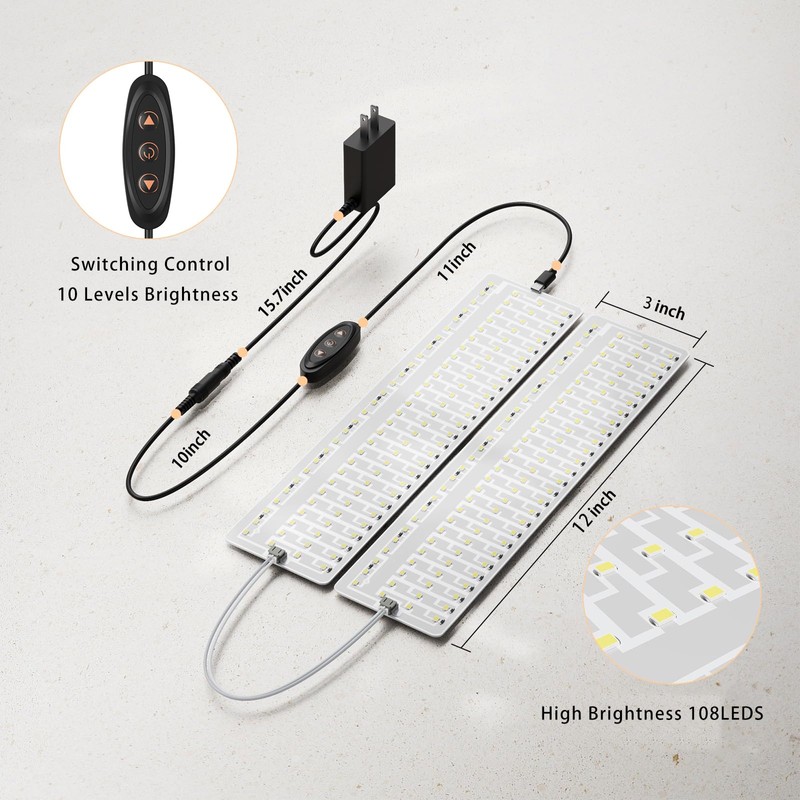 Undercabinet Lights for Kitchen 1000lm 108 LEDs, 2-Pack Under Cabinet