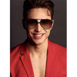 PAMIX Retro Trendy Aviator Sunglasses 70s Cool Oversized Vintage Unisex 100% UVA/UVB Protection, Black&tortoise Shell/Gradient Brown, 58mm