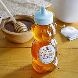 BUSY BEE Honey Bears, Northwest Regional Raw Honey, 12 OZ (Pack of 2)