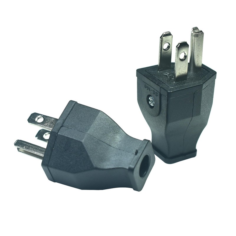 NEMA 5-15P Electrical Replacement Plug,Extension Cord Ends 125V 15A 2Pole
