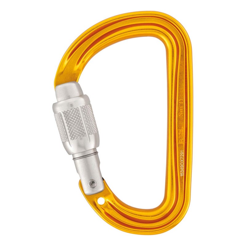 Petzl M39A SL NEW Sm'D Ultra-Light Asymmetrical Carabiner, Screw-Lock, Yellow