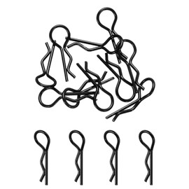 MECCANIXITY 10pcs 30-Degree Angle RC Body Clips Bent Springy R Pins 25x1.4x10mm for All 1/8 1/10 Scale Model RC Car Crawler Truck Shell Replacement(Black)