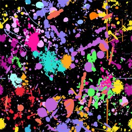 Loccor Fabric 6x6ft Neon Glow in The Dark Backdrop Colorful Graffiti Splash Paint Black Light Sleepover Party Photography Background Slime Happy Birthday Decorations for Kids Photo Shoot Props