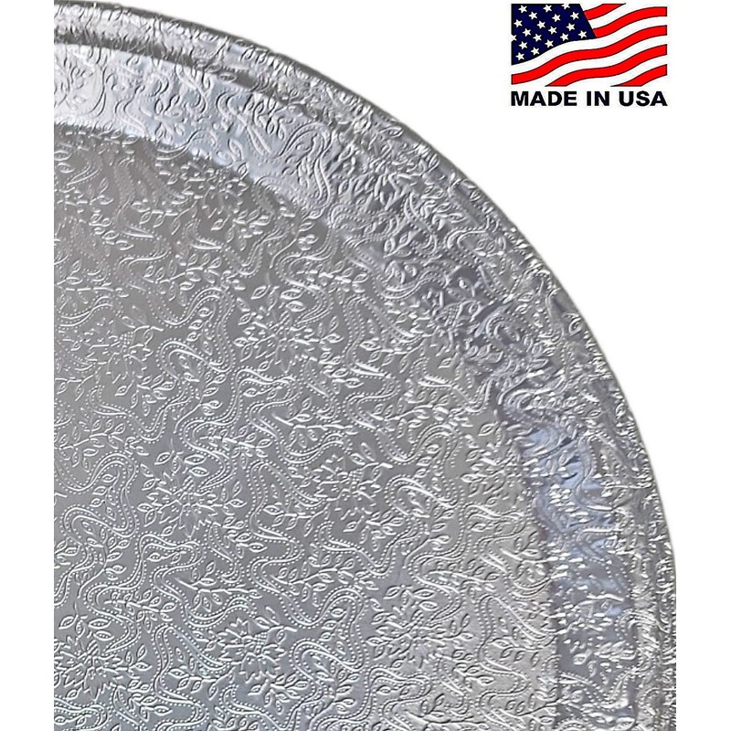 HFA Handi-Foil 12" Round Flat Disposable Aluminum Foil Catering Serving