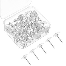 Lunies 50 PCS Clear Push Pins for Bulletin Board, Thumb Tacks for Wall Hanging, Decorative Push Pins for Cork Board, Wall Tacks for Picture
