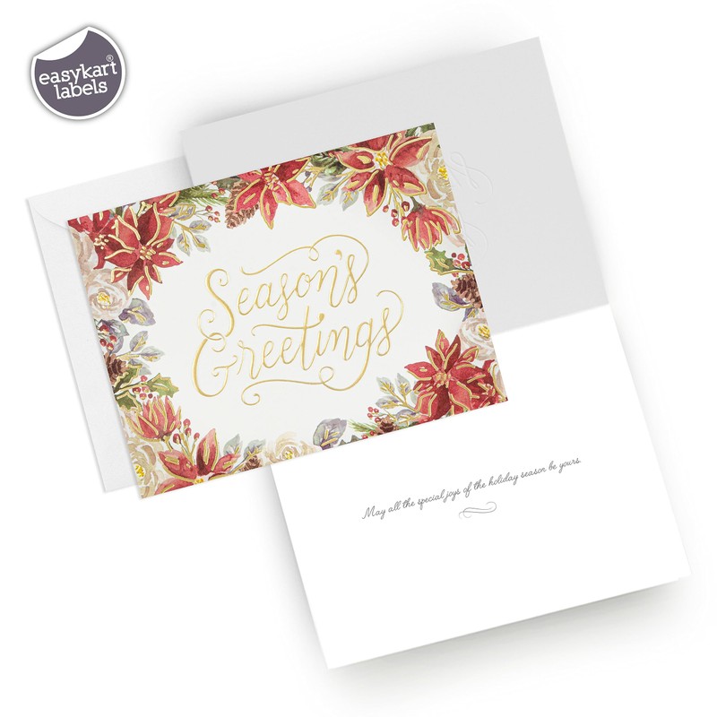 easykart labels Seasons Greeting Cards with Envelopes | 18 Cards