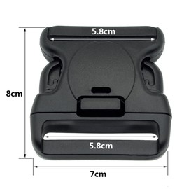 LytHarvest Replacement Buckle System for 2-1/4in Duty Belt, Triple Lock,2-Pack, Black, Black, One Size