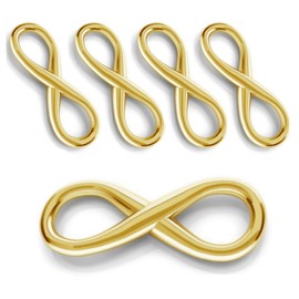 DIY925 Infinity Connectors 16 mm 925 Sterling Silver 24 Carat Gold-Plated Pendant in Jeweller's Quality Pack of 5, Sterling Silver