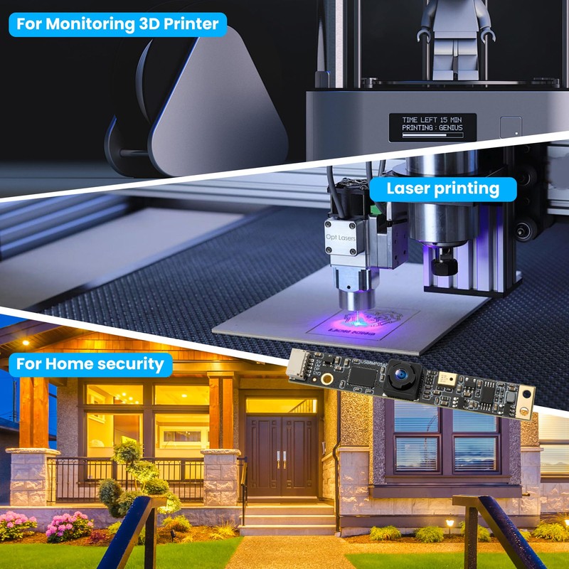 8MP USB Camera Module with Microphone Wide Angle 105°Computer Camera