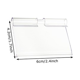 STARVAST Pack of 150 Plastic Label Holders, Transparent Price Tag Label Holder, Plastic Shelf Label Holder for Wire Shelves for Price Labels for Goods Signage (6 x 4.2 cm)