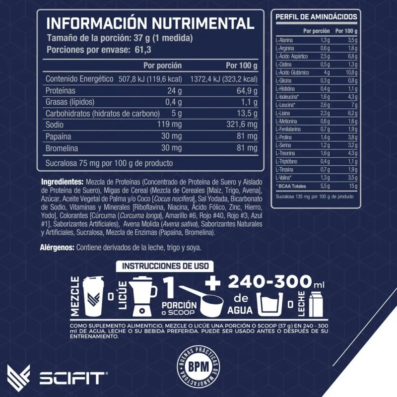 Scifit Proteína 100% Whey 5lbs 24 G Proteína | 61