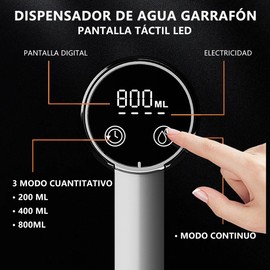MXHIGO Dispensador de Agua Garrafón Plegable con LED Inteligente y 4 Modos, Bomba de Agua Inalámbrica Recargable Portátil, Despachador de Automático Rápido para Botellas de Galón de 4.5L a 20L