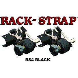 Rack-Strap, 2 Pack, RS4K,1-5/8 Inch O.D.Round Mounting Bracket, Hardware Included, Zinc-Yellow Hardware, Double J Wire Hook On The End, Strap Length 8 Ft, Black Polyester Tie-Down Webbing.