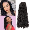 WIGENIUS Faux Locs Wavy Crochet Hair 6 Packs 18 Inches