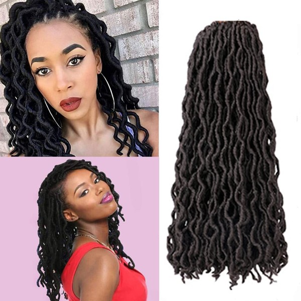WIGENIUS Faux Locs Wavy Crochet Hair 6 Packs 18 Inches
