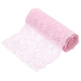 sourcing map 6.3 Inch Wide 5 Yard Lace Ribbon Floral Pattern Pink Lace Trim Ribbon for DIY Crafts, Gift Wrapping Bouquets, Wedding Decor, and Sewing Making