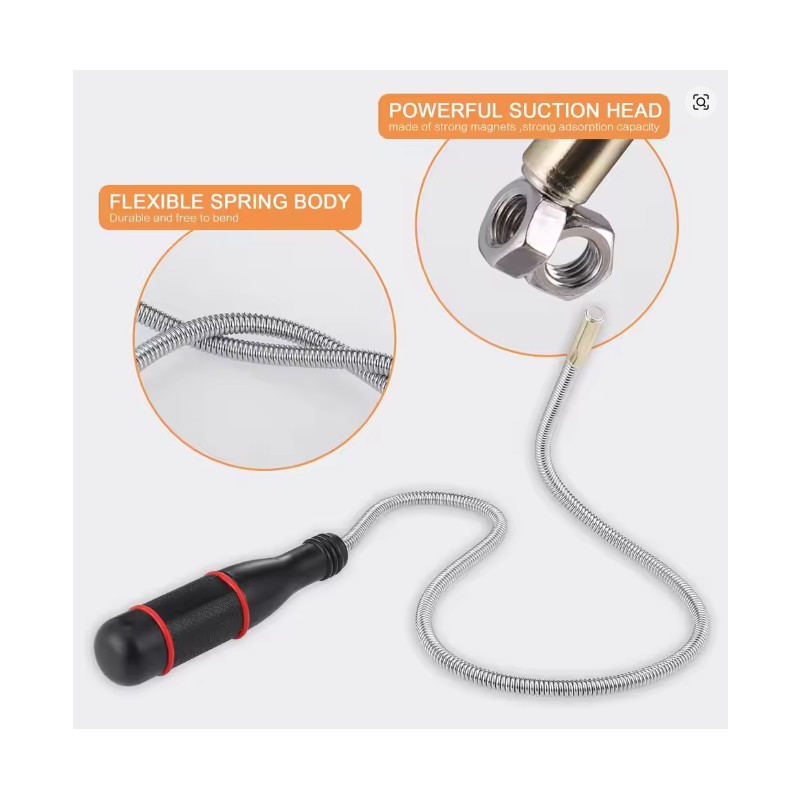 Flexible Magnetic Pickup Tool for Automotive Repair – Foldable Magnet