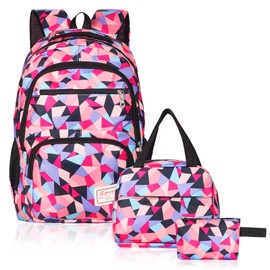 Sciphylia School Backpack Girls Kids School Bag Teenager Backpack Waterproof Lightweight School Bag Set with Lunch Bag & Pencil Case for Girls Boys School Leisure, purple, School
