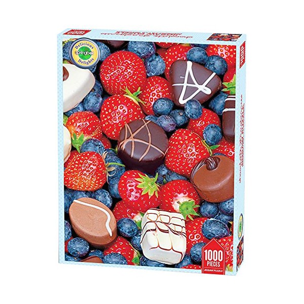 Springbok Puzzles - Chocolate Strawberries - 1000 Piece Jigsaw Puzzle - Large 26.75 Inches by 20.5 Inches Puzzle - Made in USA - Unique Cut Interlocking Pieces