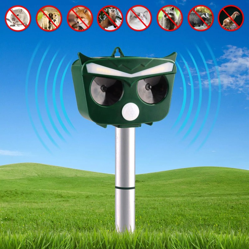 DONWELL 360° Solar Ultrasonic Pest Sensor Repellers Deterrent Animal Outdoor