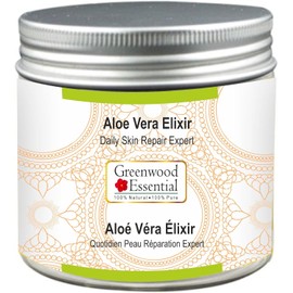 Greenwood Essential Elixir Puro De Aloe Vera (Gel) Reparación Diaria De La Piel Experto Grado Terapéutico 50 G (1,76 Oz)