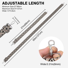 Miss Lulu Adjustable Shoulder Strap for Bags Replacement Bag Straps 3.8cm Wide Retro Strap for Shoulder Bag Crossbody Bags DIY Accessories for Messenger Bag (Black)