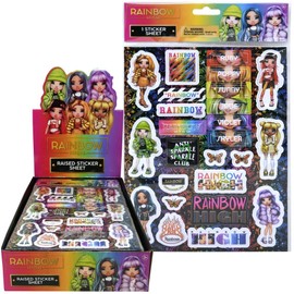Innovative Designs, LLC Rainbow High Raised Sticker Sheet – Puffy Sheet with Rainbow High Character Stickers, Personalize and Decorate with Raised Sticker Pads, Bulk Cute Stickers for Girls and Boys
