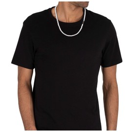 GAVU Skull Charm Crystal Necklace, Stainless Steel Shell pearl Stainless steel, No Gemstone