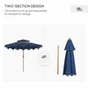 9' Patio Umbrella with Push Button Tilt and Crank, Double