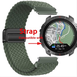 GIOPUEY Bracelet Compatible with Polar Grit X2 Pro Titanium, Braided Nylon Bracelet [Unisex] Elastic Replacement Strap - Green
