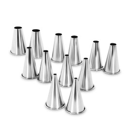 thermohauser 12 Piece Stainless Steel Nozzle Set XXL 4-15mm Outlet Diameter Height 50mm Metallic