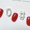 ˡᴬᴺᵀᶤˡ Red lump handmade nail tip - Short Square Mini