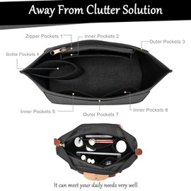 YouthLoxus Fashion Bag Organiser, Premium Bag Organiser Insert For Travel & Commute, Suitable For Longchamp Long Handle Tote Organizer (Black,26x15x19.5 Cm)