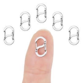 Amabro Pack of 5 Double Opening Lobster Clasps, Stainless Steel Necklace Bracelet Shortener, Metal Clasps, Clasps for Necklace Clip, Bracelet Connectors (Silver)