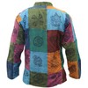 SHOPOHOLIC FASHION Men's Acid Washed Colourful Patchwork Hippie Grandad Shirt