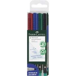 Faber-Castell Non-Permanent Medium Tip Multimark (Wallet of 4)