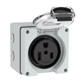 Muelnmey 50Amp Power Outlet Box,250Volt NEMA 6-50R Receptacle Outdoor dustproof and Weatherproof for Electric Vehicles, generators, Welding Machines, etc.ETL Listed