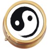 Yin Yang Brass Round Pill Box