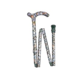 Designer Gehstock Gehhilfe schlanker Derby-Faltstock mit herbstlich-floralem Muster - aus traditioneller Stockmanufaktur