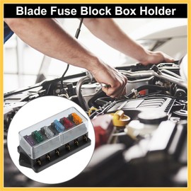 REPAIROCK 1 Set 6 Way Blade Fuse Block Box Holder W/Negative Bus ATC/Standard Circuit 10V-32V DC for Automotive Truck Boat Marine RV Van Vehicle Auto Replacement Parts
