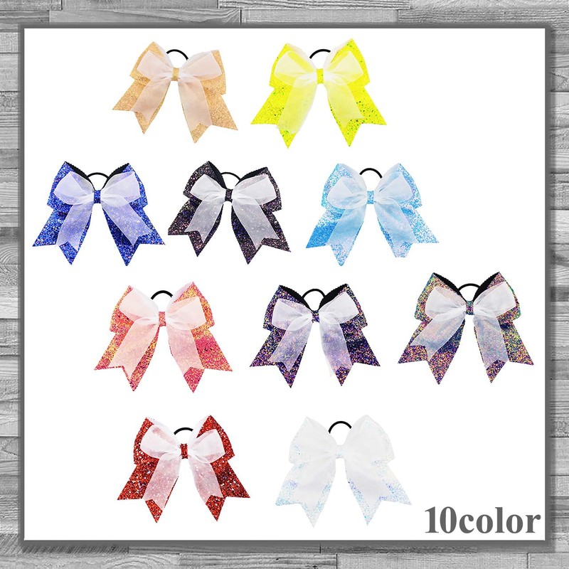 Rex Standard AH004 Hair Rubber Hair Accessories, Ribbon, Glitter, Cute,