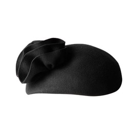Vintage Women's Fascinators Wool Felt Pillbox Hat Ladies Hats for Church Derby Party Wedding Teardrop Hat Flower Fedoras, Black 3, Large