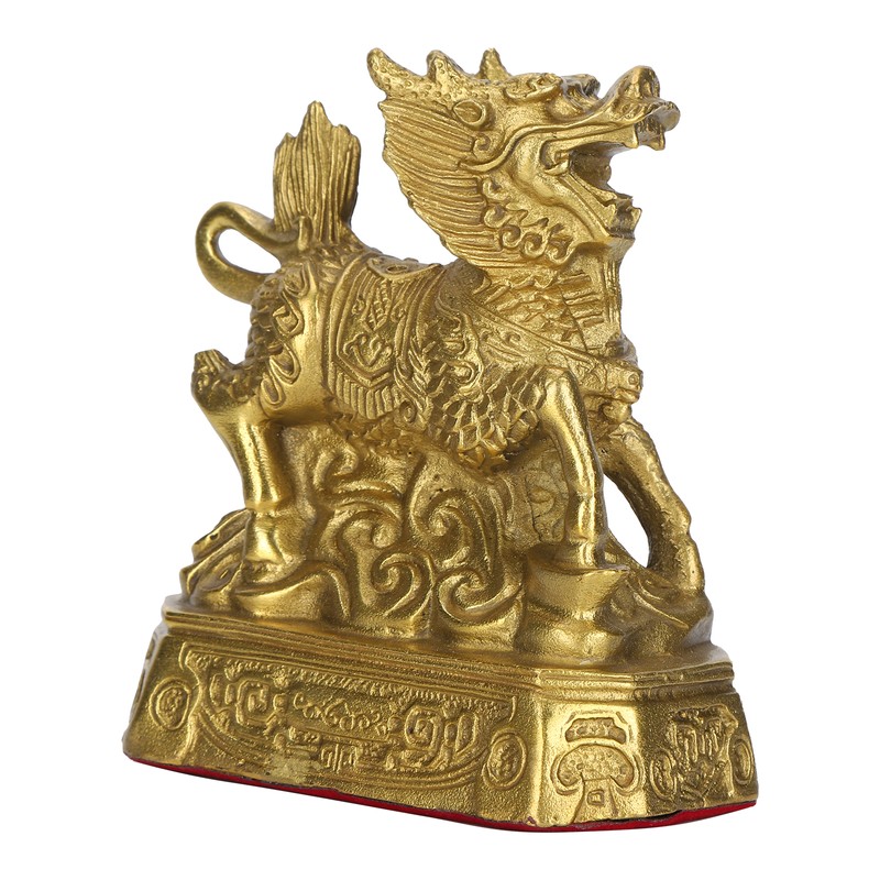 Qilin Ornament Brass Home Desktop Statue Collection Lucky Animals Crafts