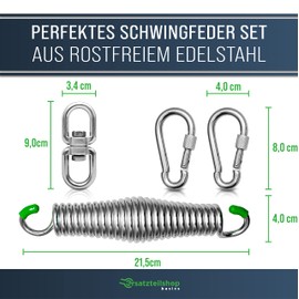 ersatzteilshop basics Swing Spring for Hanging Chair Punch Bag Spring Suspension Set Ceiling Hook Mounting Ceiling Mount