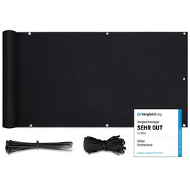 Sekey Balcony Privacy Screen, Balcony Cover, Opaque, Wind and UV Protection, Weatherproof, 75 / 90 / 120 cm x 600 / 500 / 300 cm with Eyelets, Nylon Cable Ties and Cord